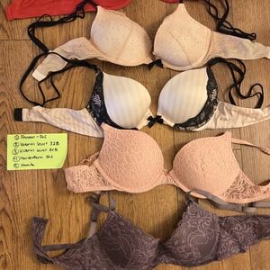 BIG BUNDLE !! Victoria's Secret Lace Bra Collection - Red, Cream, Black, Pink